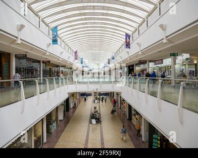 Shoppers in The Mall out of town shopping centre at Cribbs Causeway near Bristol, England. Stock Photo