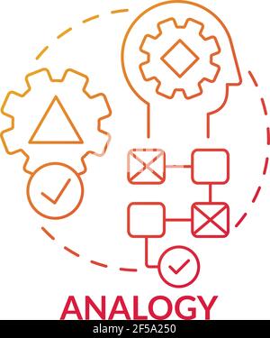 Analogy red gradient concept icon Stock Vector