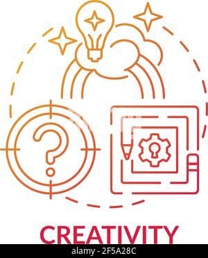 Creativity red gradient concept icon Stock Vector