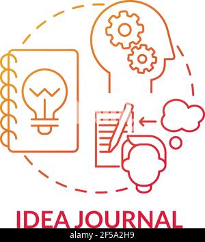 Idea journal red gradient concept icon Stock Vector