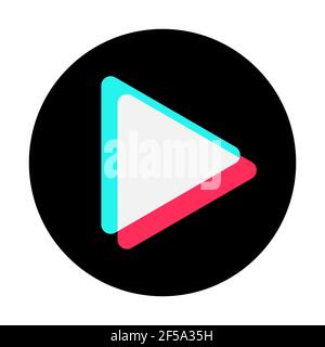 Arrow play icon, web symbol. Social media concept. Vector illustration isolated on white background Stock Vector