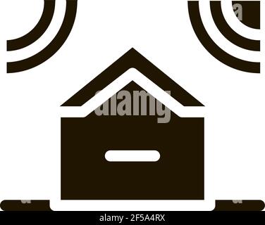 sound acting on residential building icon Vector Glyph Illustration Stock Vector