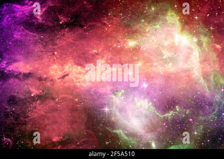 Magical surreal colorful space background with many stars Elements of this image furnished by NASA . Stock Photo