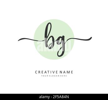BG Initial letter handwriting and signature logo. A concept handwriting initial logo with template element. Stock Vector