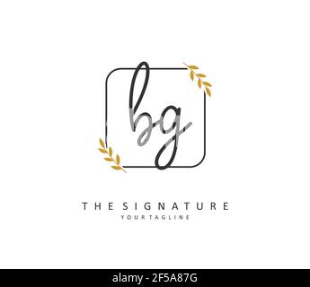 BG Initial letter handwriting and signature logo. A concept handwriting initial logo with template element. Stock Vector