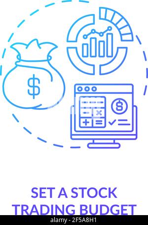 Setting stock trading budget concept icon Stock Vector