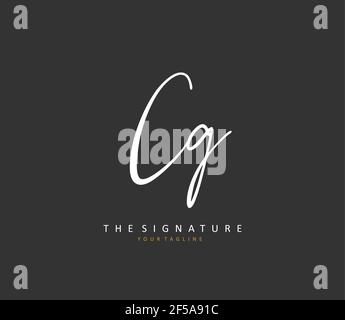 CG Initial letter handwriting and signature logo. A concept handwriting initial logo with template element. Stock Vector