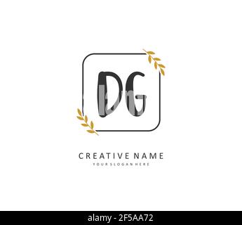 DG Initial letter handwriting and signature logo. A concept handwriting initial logo with template element. Stock Vector