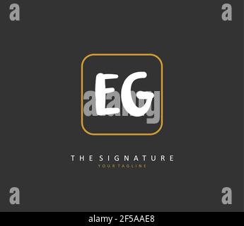 EG Letter Signature Logo Template elegant design logo. Hand drawn ...