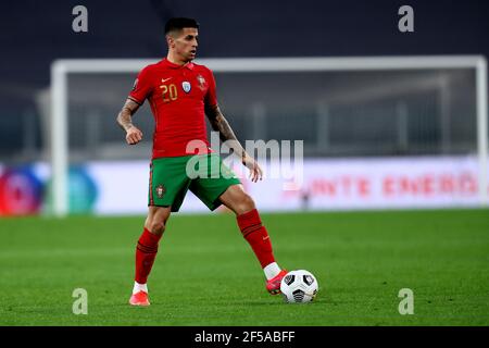 Joao Cancelo of Portugal  in action during the FIFA World Cup 2022 Qualifiers match between Portugal and Azerbaijan. Portugal wins 1-0 over Azerbaijan. Stock Photo