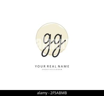 GG Initial letter handwriting and signature logo. A concept handwriting initial logo with template element. Stock Vector