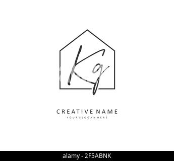 KG Initial letter handwriting and signature logo. A concept handwriting initial logo with template element. Stock Vector