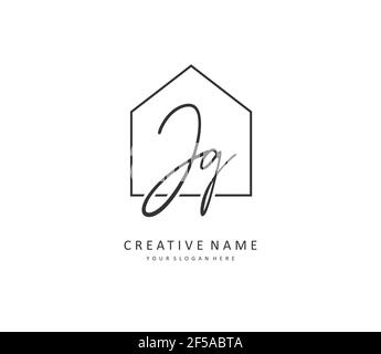 JG Initial letter handwriting and signature logo. A concept handwriting initial logo with template element. Stock Vector