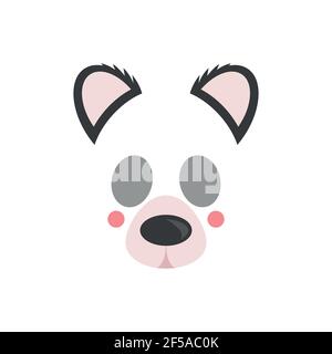 Cute panda face. Mask. Vector illustration isolated on white background. Stock Vector