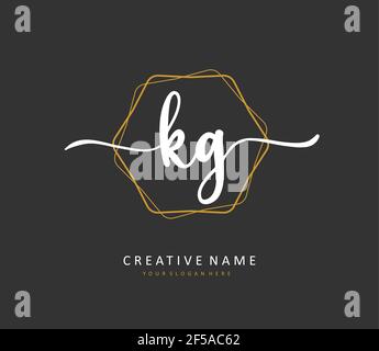 KG Initial letter handwriting and signature logo. A concept handwriting initial logo with template element. Stock Vector