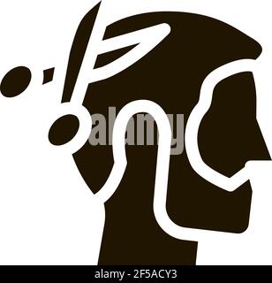 muslim man haircut icon Vector Glyph Illustration Stock Vector