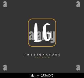 LG Initial letter handwriting and signature logo. A concept handwriting initial logo with template element. Stock Vector