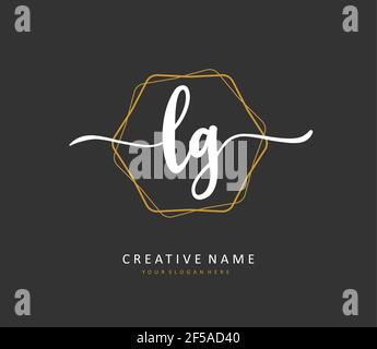 LG Initial letter handwriting and signature logo. A concept handwriting initial logo with template element. Stock Vector