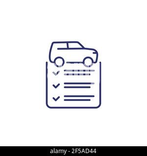 car maintenance or service list line icon Stock Vector