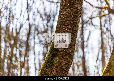 Hiking trails on the Ahr near Mayschoss, Germany Stock Photo