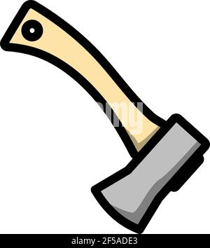 Icon Of Camping Axe. Editable Bold Outline With Color Fill Design. Vector Illustration. Stock Vector