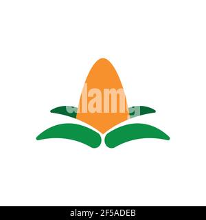 Corn logo. Vector illustration isolated on white background. Stock Vector