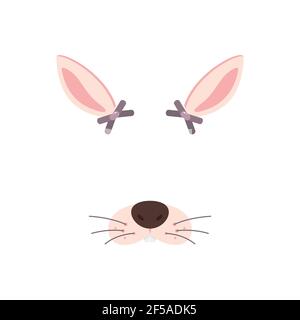 Be a bunny at the party. Mask. Vector illustration isolated on white background. Stock Vector