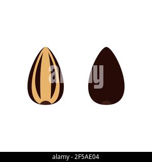 Sunflower seed icon. Vector illustration isolated on white background. Stock Vector