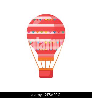 Aerostat in flags. Happy Holidays. Relaxation. Vector illustration isolated on white background. Stock Vector