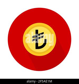 Turkish lira coin icon, money bank flat design, finance symbol for web, logo, app vector illustration . Stock Vector