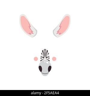 Be a zebra at the party. Mask. Vector illustration isolated on white background. Stock Vector