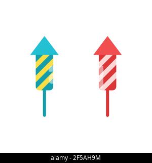 Colorful fireworks on a white background. Vector illustration. Stock Vector