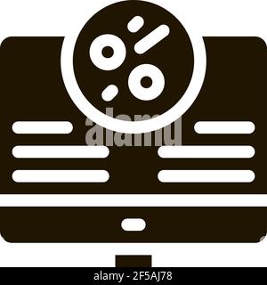 computer study of skin problems icon Vector Glyph Illustration Stock Vector
