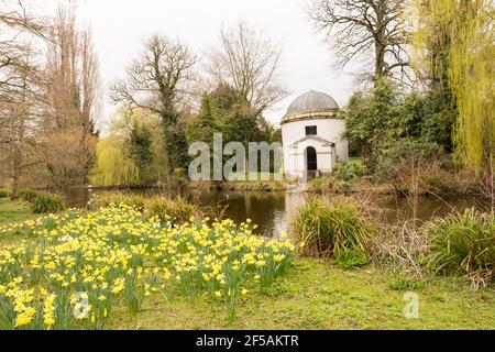 The Ionic Temple at Chiswick House, a Palladian villa in Chiswick, in west London, UK Stock Photo