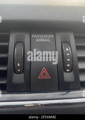 Premium Photo  Front passenger airbag on and off switch close up