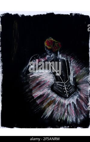 ballet dancer painting conceptual art canvas Stock Photo