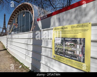 TEMPORARY GRAND PALAIS  BUILT BY GL EVENTS AND DESIGNED BY THE ARCHITECT JEAN-MICHEL WILMOTTE Stock Photo