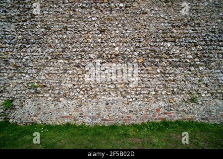 Flint stone wall. Castle wall. Background. Stock Photo