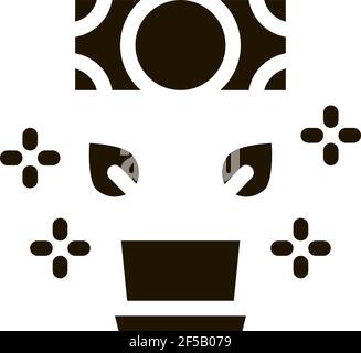 money tree in pot icon Vector Glyph Illustration Stock Vector