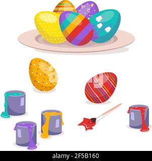 Happy Easter items Stock Vector