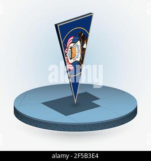utah state Isometric map and USA national flag 3D isometric shape of us ...