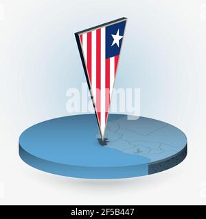 3d isometric map of Liberia isolated with shadow. Paper card style ...
