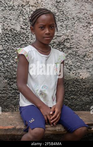 Darien Province, Panama. 07-18-2019. Portrait of Indigenous girl in the Darien Province, Panama, Central America, Stock Photo