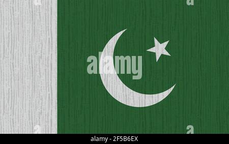 Pakistan national flag created in grunge style Stock Vector