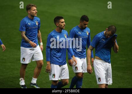 Parma, Italy. 25th Mar, 2021. Parma, Italy 25.03.2021:Italy warm up before the match qualifiers Fifa World Cup Qatar 2022 Group C between Italy vs Northern Ireland in Ennio Tardini stadium in Parma. Credit: Independent Photo Agency/Alamy Live News Stock Photo