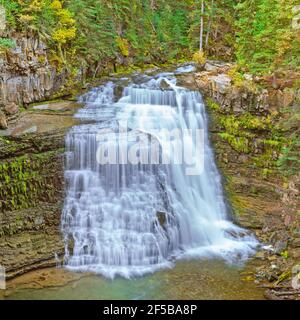 ouzel falls on the south fork of west fork gallatin river near big sky, montana Stock Photo