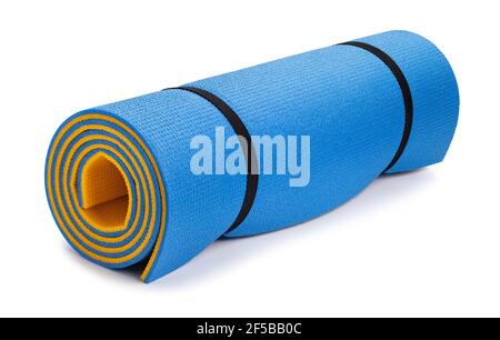 fitness mat path isolated on white Stock Photo