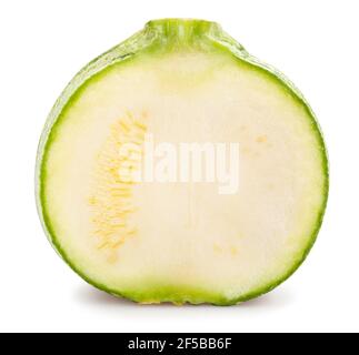 sliced round squash path isolated on white Stock Photo