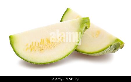 sliced round squash path isolated on white Stock Photo