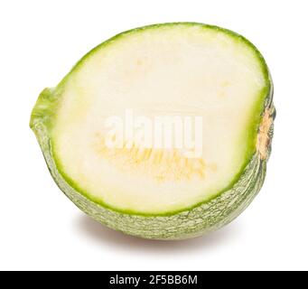 sliced round squash path isolated on white Stock Photo